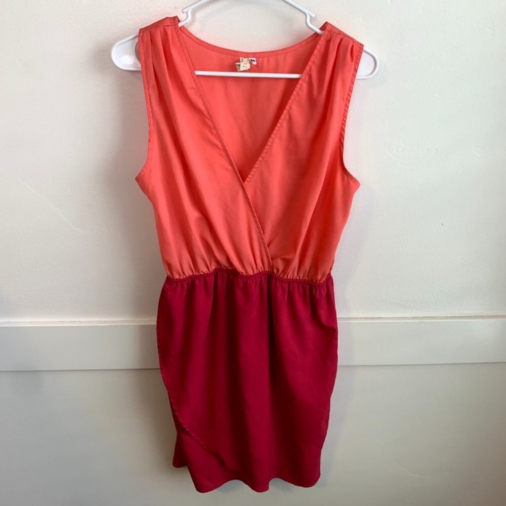 Francesca’s Collection Peach & Berry Colorblock Mini Dress